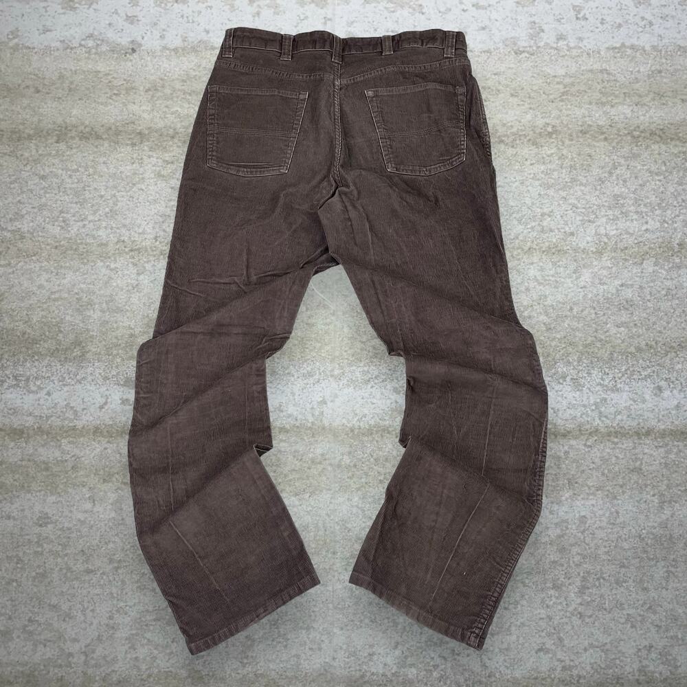 Vintage 90s LL Bean Corduroy Pants 36x32 Regular Straight Leg Chocolate Brown